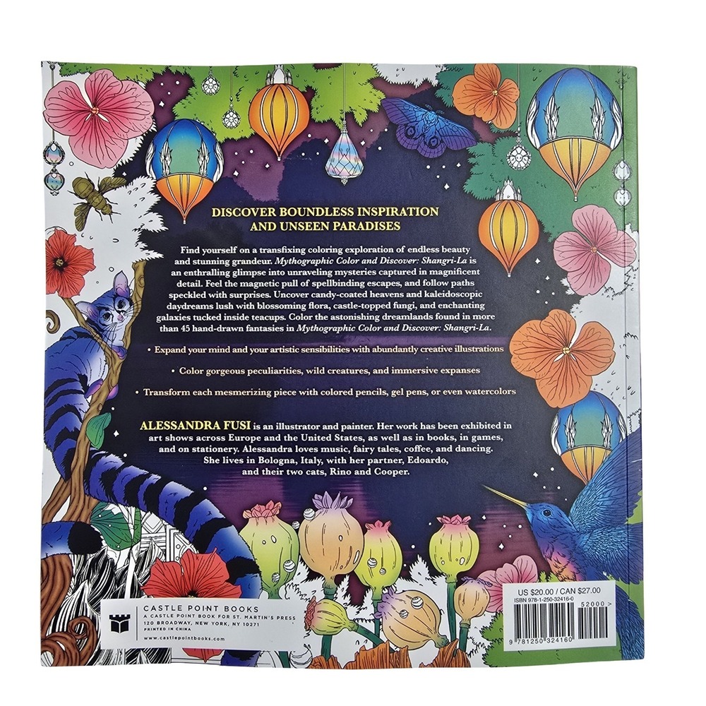 Mythographic Discover Shangri-La Artists Coloring Book Alessandra Fusi Paperback - Picture 2 of 8